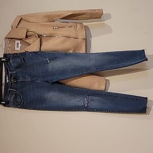 K. Jordan Jeans Raw Hem - Rhinestone Studs